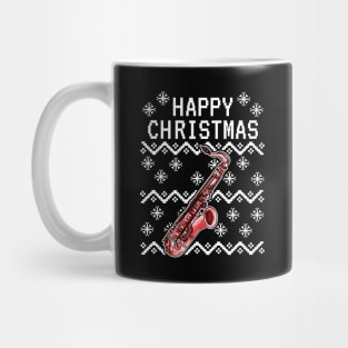 Saxophone Ugly Christmas Saxophonist Musician Mug